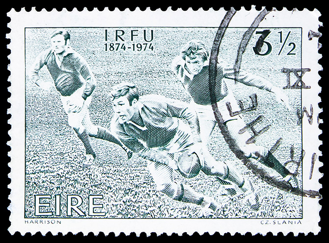 Éire Stamp - Centenerary of IRFU 1974