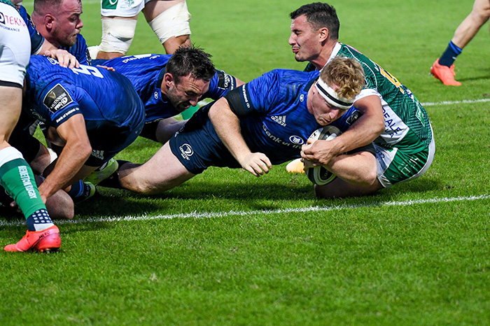 first try by james tracy (leinster) during Rugby Guinness Pro 14 Benetton Treviso vs Leinster Rugby at the Monigo Stadium in Treviso, Italy, October 10 2020 Photo Ettore Griffoni/ LM Photo